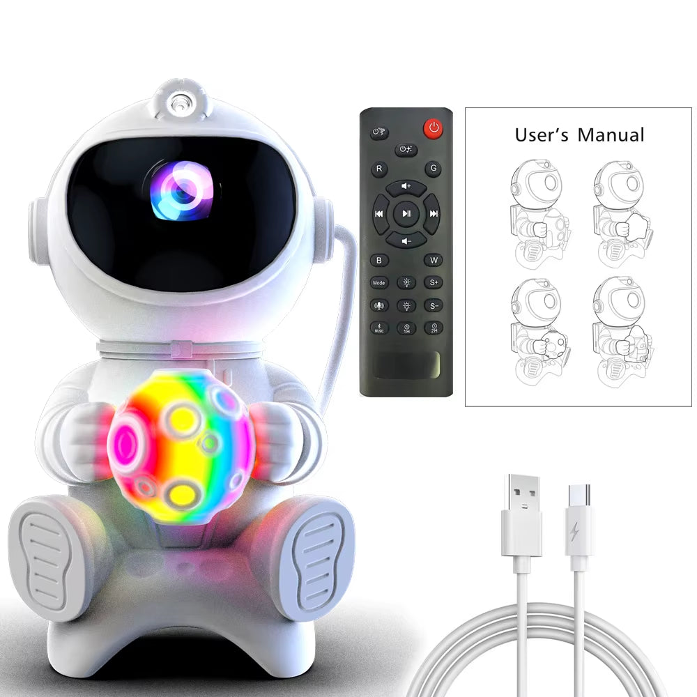 Astronaut LED Star Projector Night Light Galaxy Projectors Bluetooth Speaker for Bedroom Room Decor Kids Gift Starry Sky Lamp