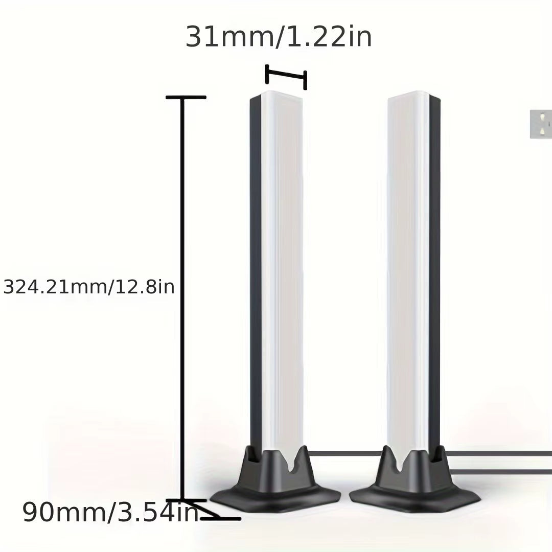 1 Pair RGB Rhythm Light,180° Smart Light Bars,Gaming LED Lights,16 Million DIY Color Adjustments,Remote Control,Usb Pickup Light